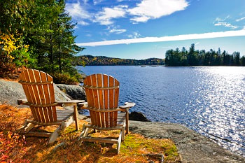 Ontario Spiritual Events - chairs overlooking a lake in Ontario